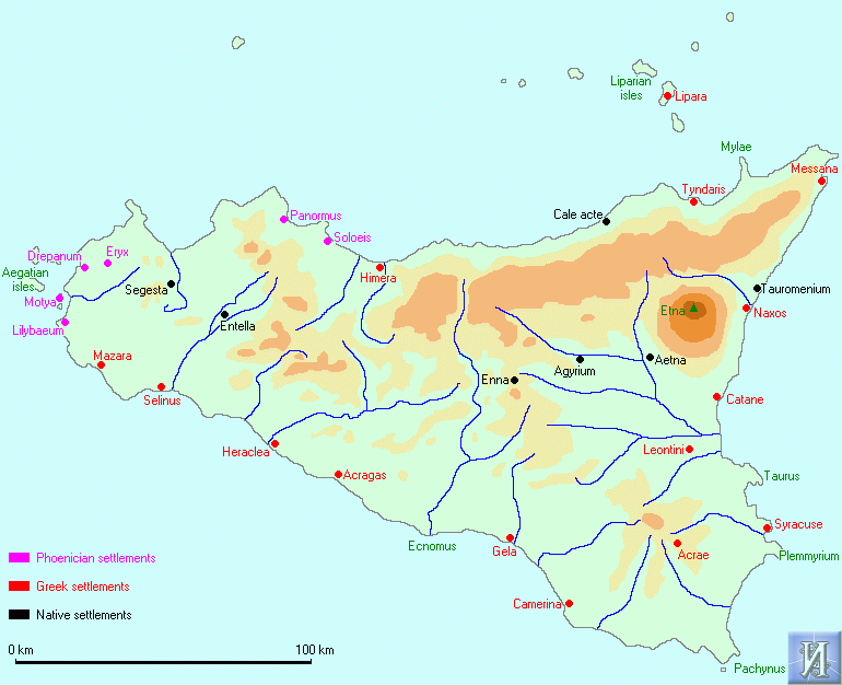 Древняя сицилия карта