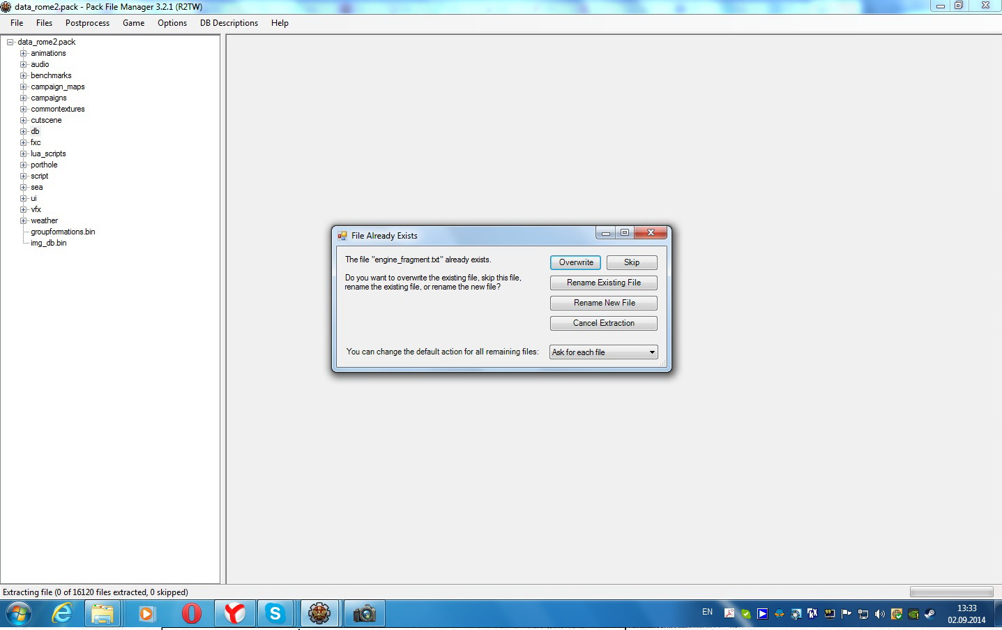 Pack file. Pack file