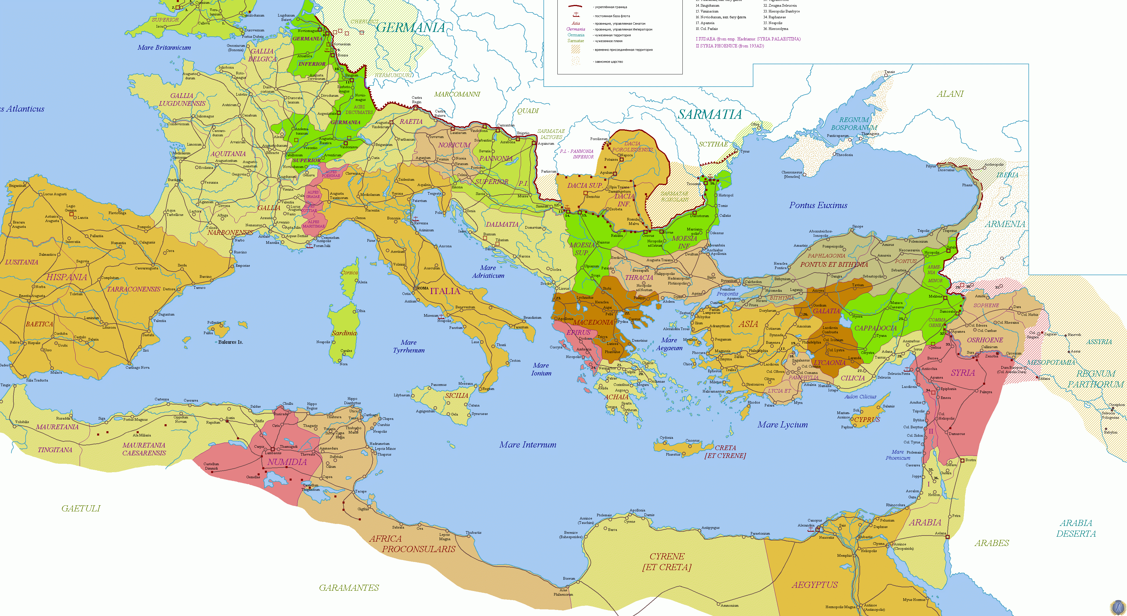 Великая римская империя карта