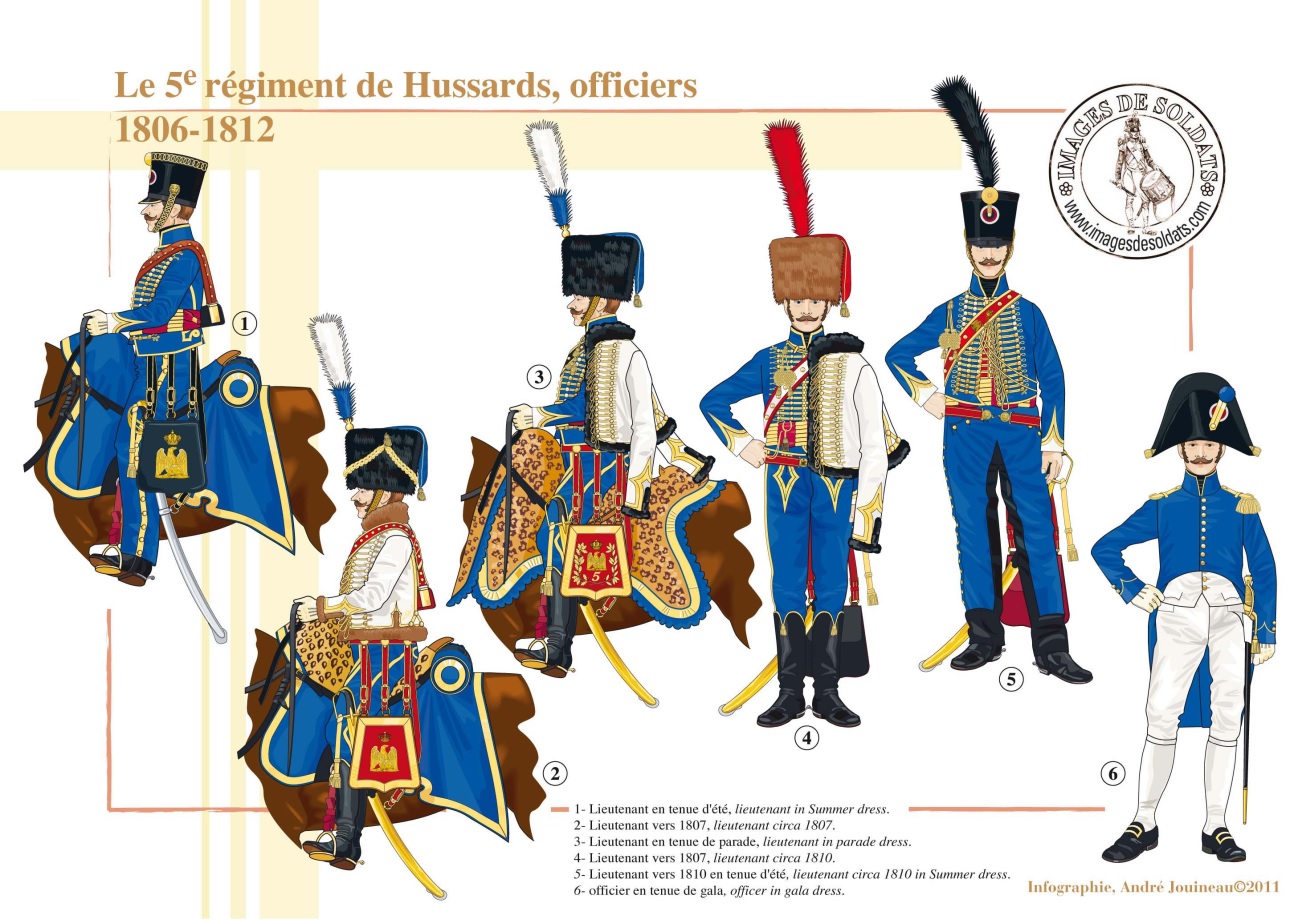 French officers of the 5th Hussars 1806-1812 | Napoleon french, French ...