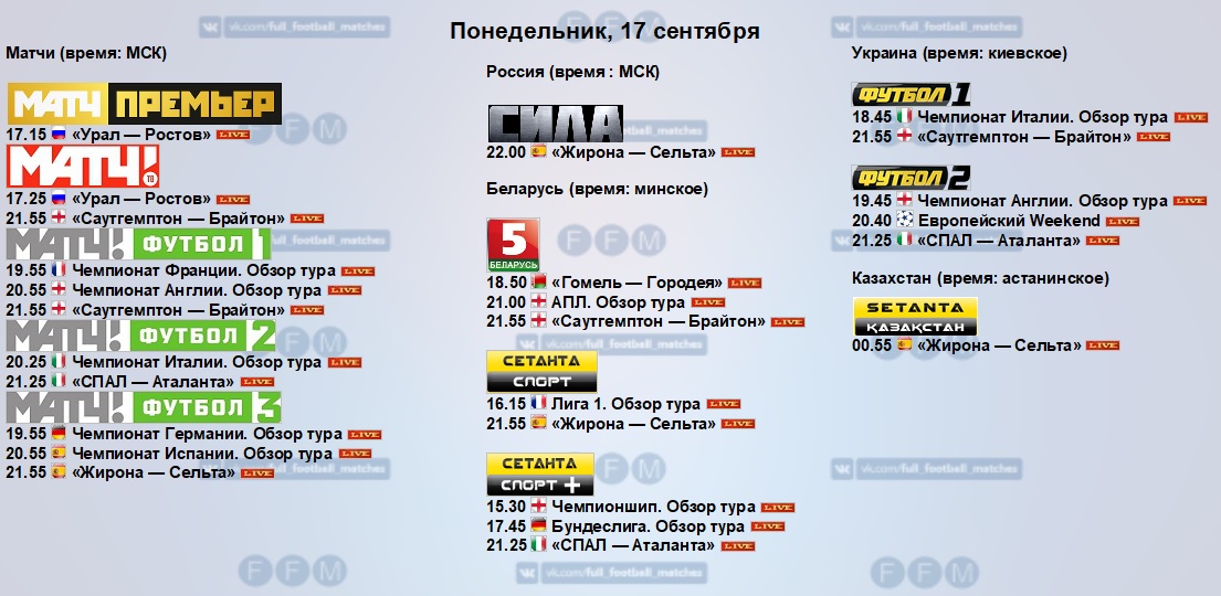 Телепрограмма сетанта 1