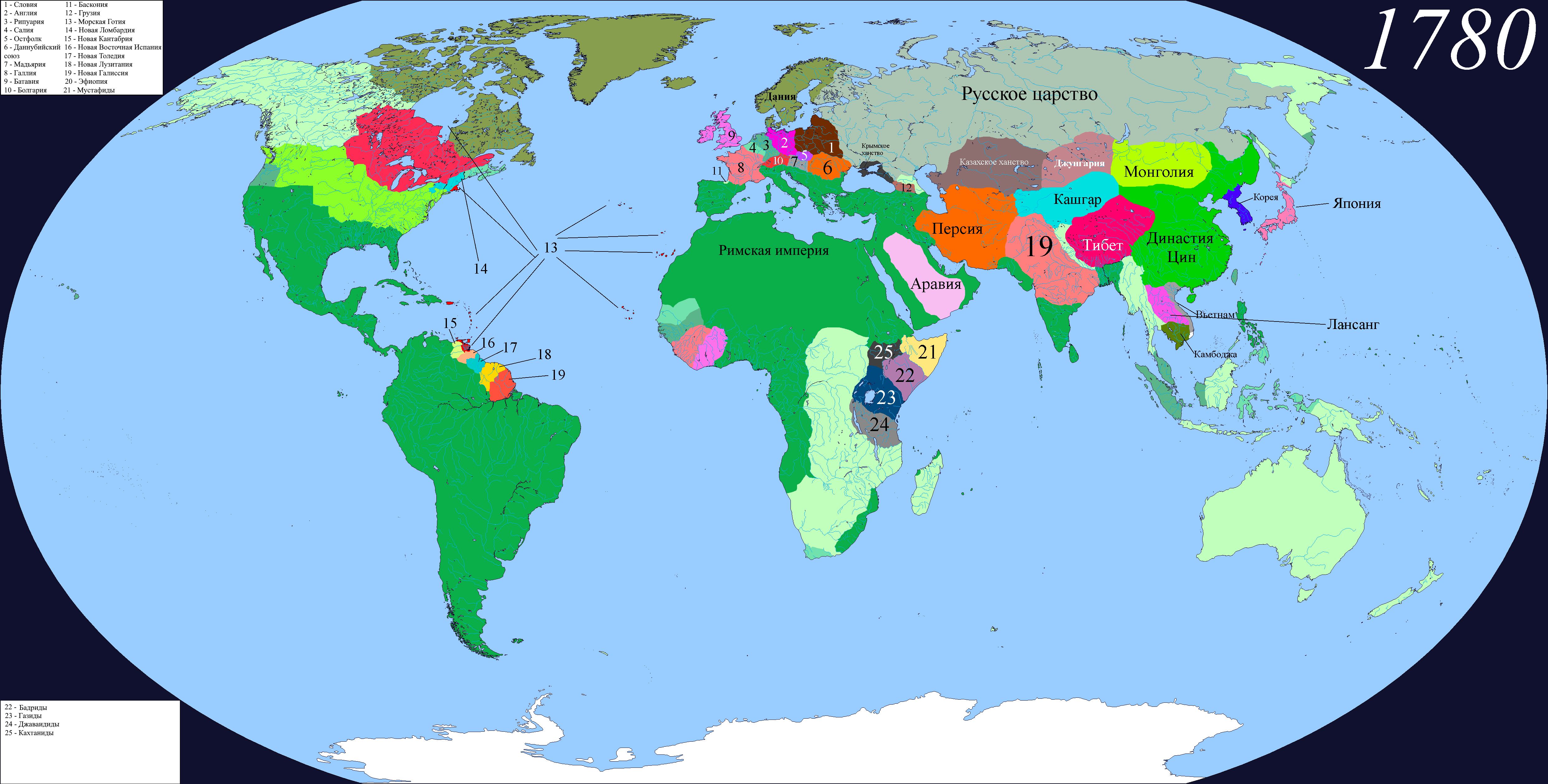 Карта мира 1300 года